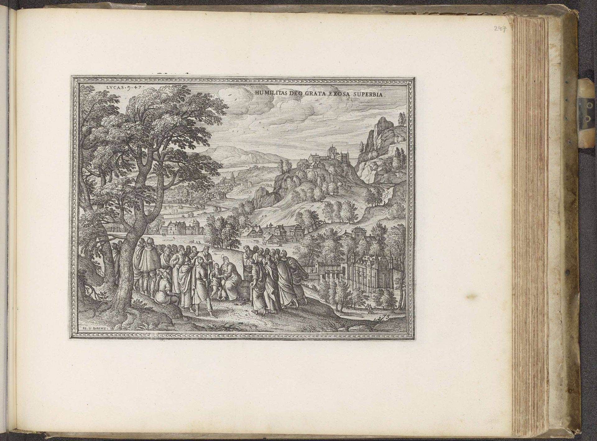Christus stelt zijn discipelen een kind tot voorbeeld by Pieter van der (I) Borcht