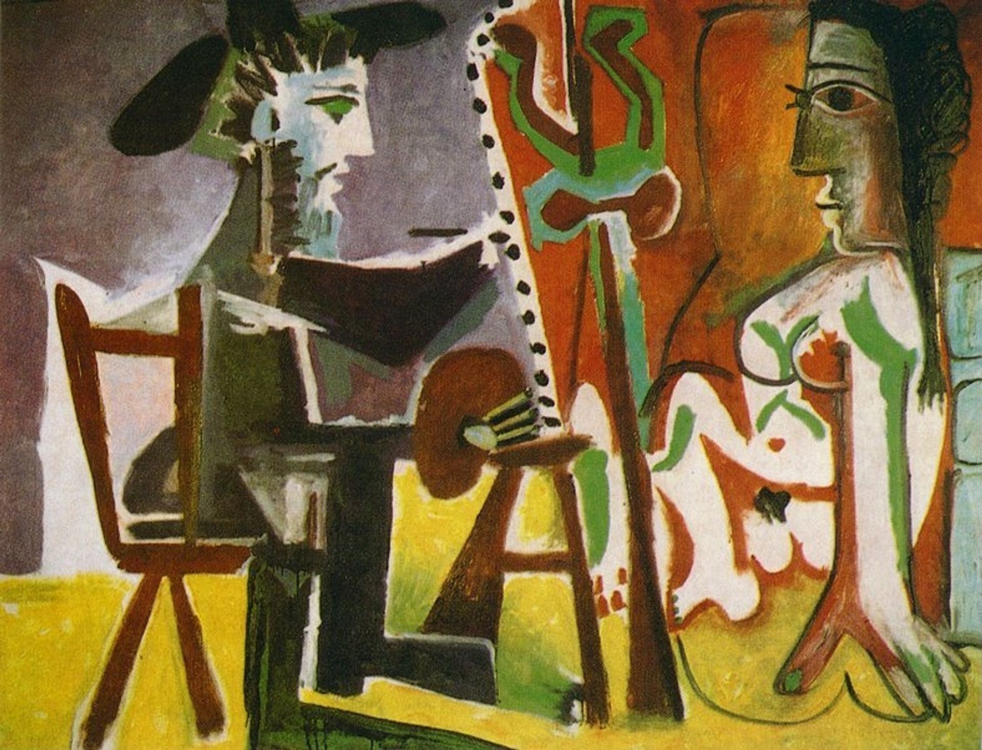 Painter and his model by Pablo Picasso