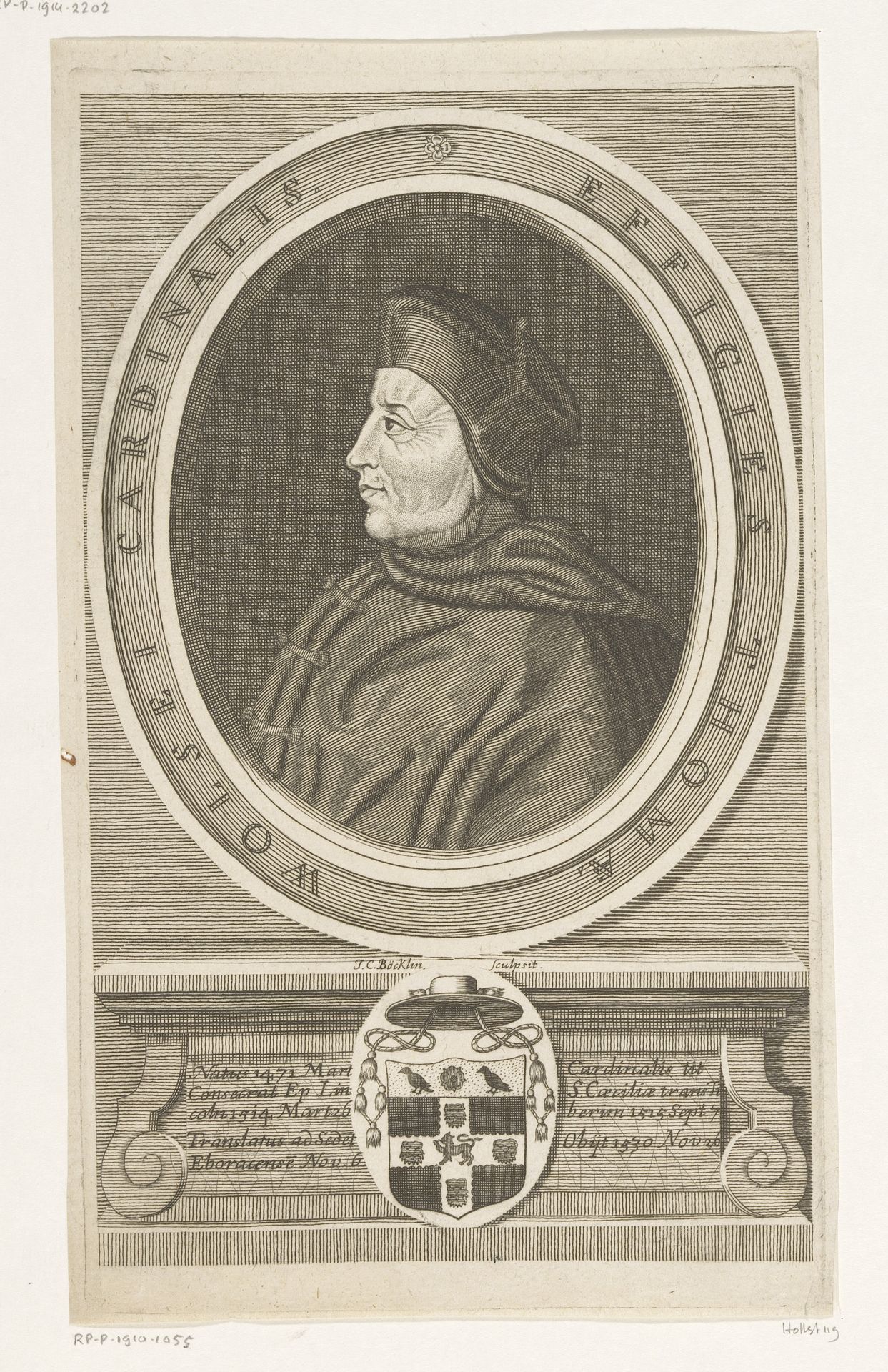 Portret van Thomas Wolsey by Johann Christoph Boecklin