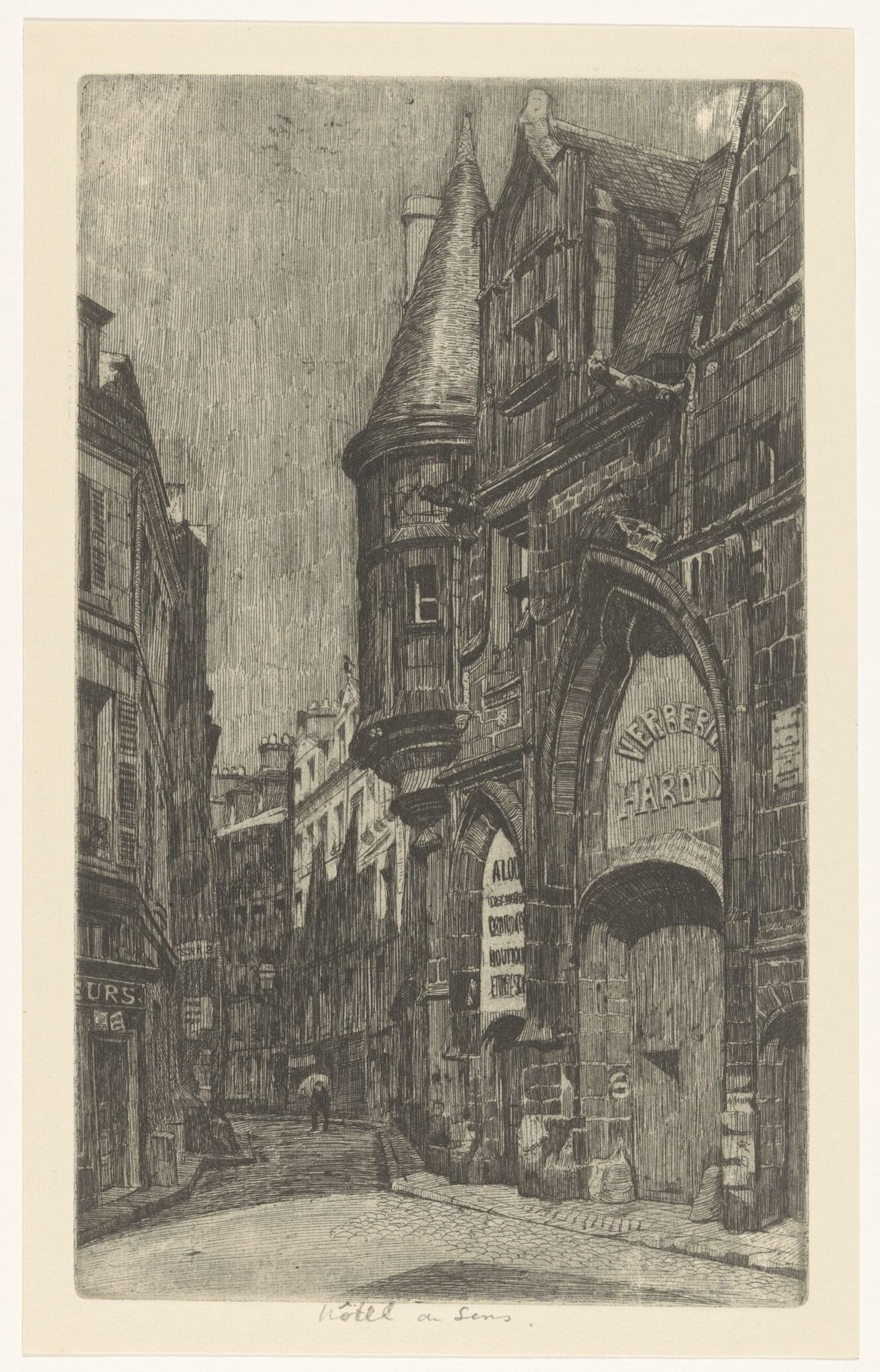 Straatgezicht met het Hôtel de Sens in Parijs by Martin Monnickendam