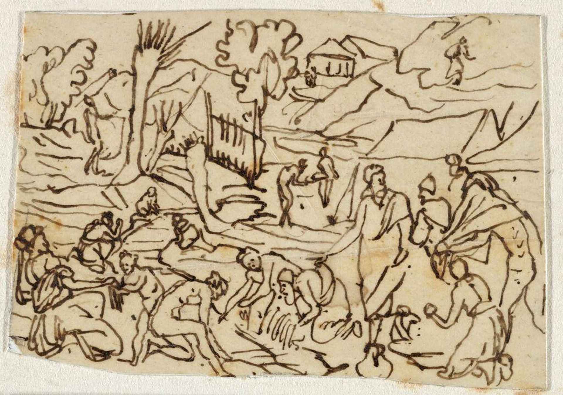People Washing in a River (Old Testament Subject?) by Rodolphe Bresdin