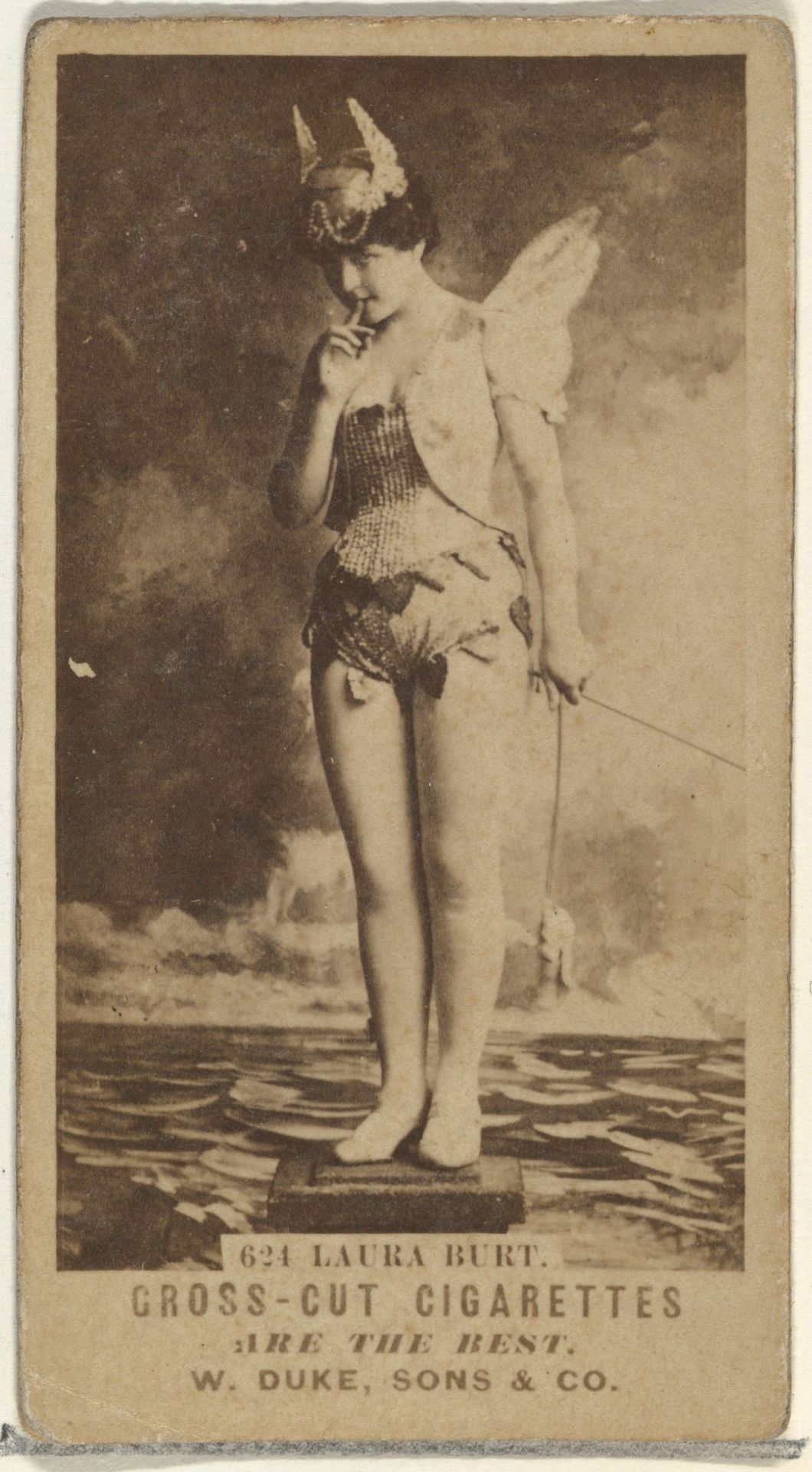 Card Number 624, Laura Burt, from the Actors and Actresses series (N145-3) issued by Duke Sons & Co. to promote Cross Cut Cigarettes by W. Duke, Sons & Co.