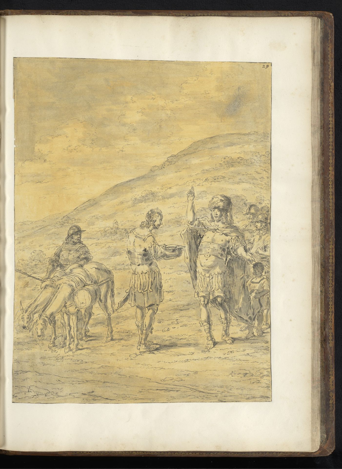 Alexander de Grote weigert het water te drinken dat zijn soldaten hem aanbieden by Leonaert Bramer