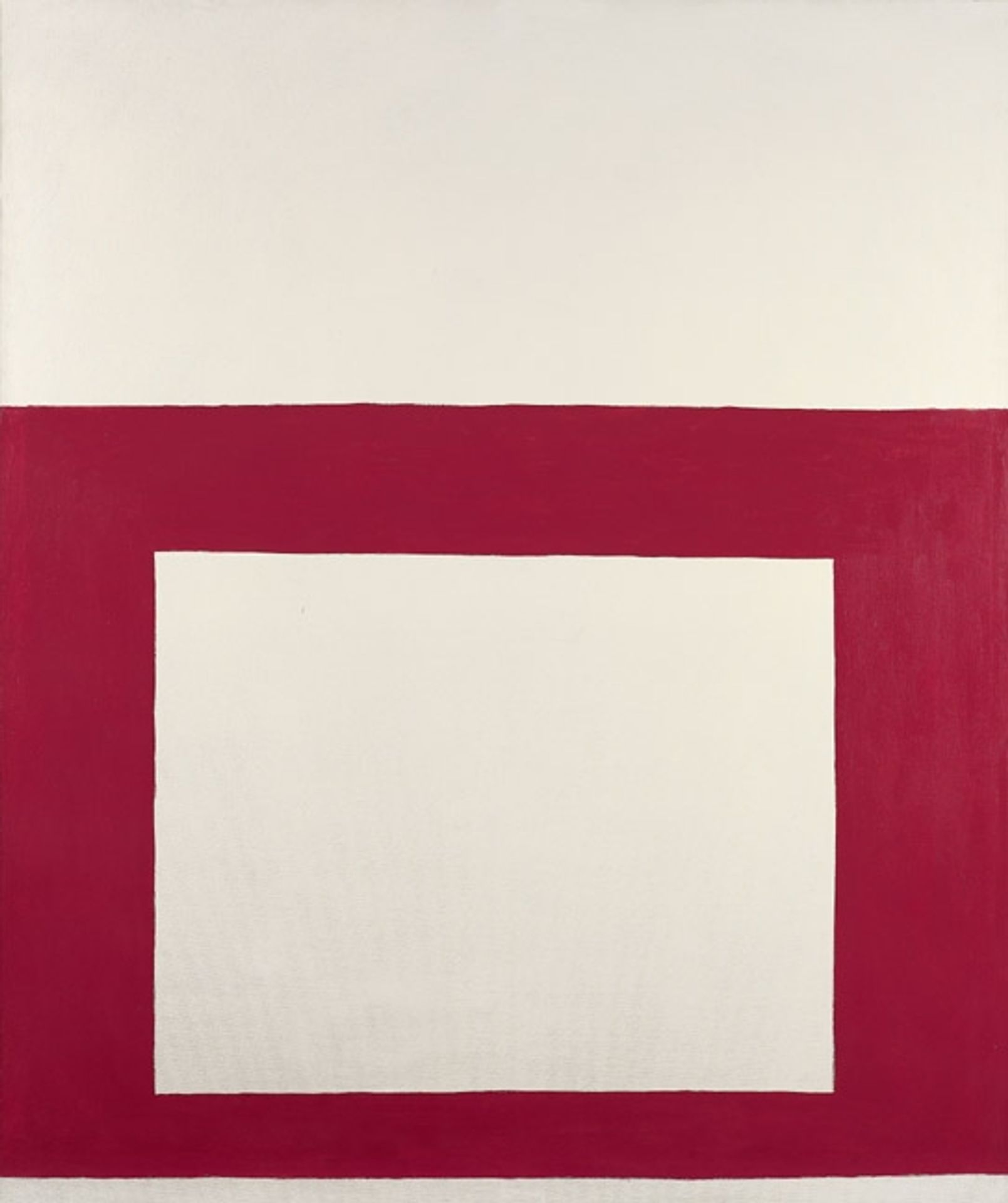 "Cool" Series No. 1 (Red over White) by Perle Fine