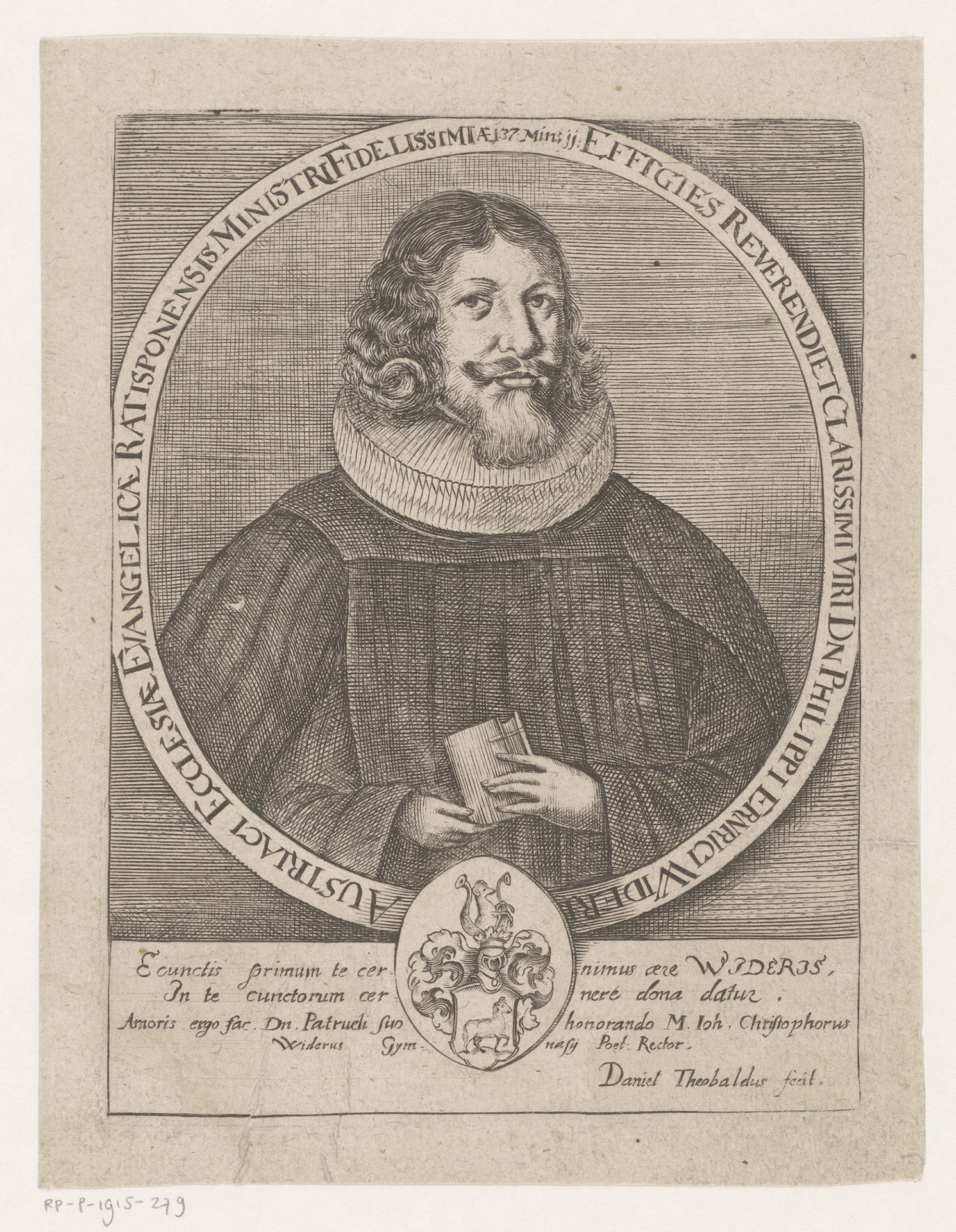 Portret van Philipp Ehrenreich Wider by Daniel Theobald