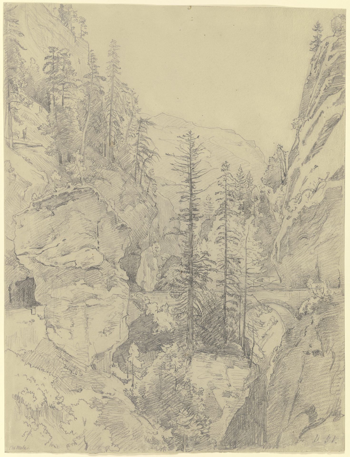 Section at the Via Mala by Johann Wilhelm Schirmer