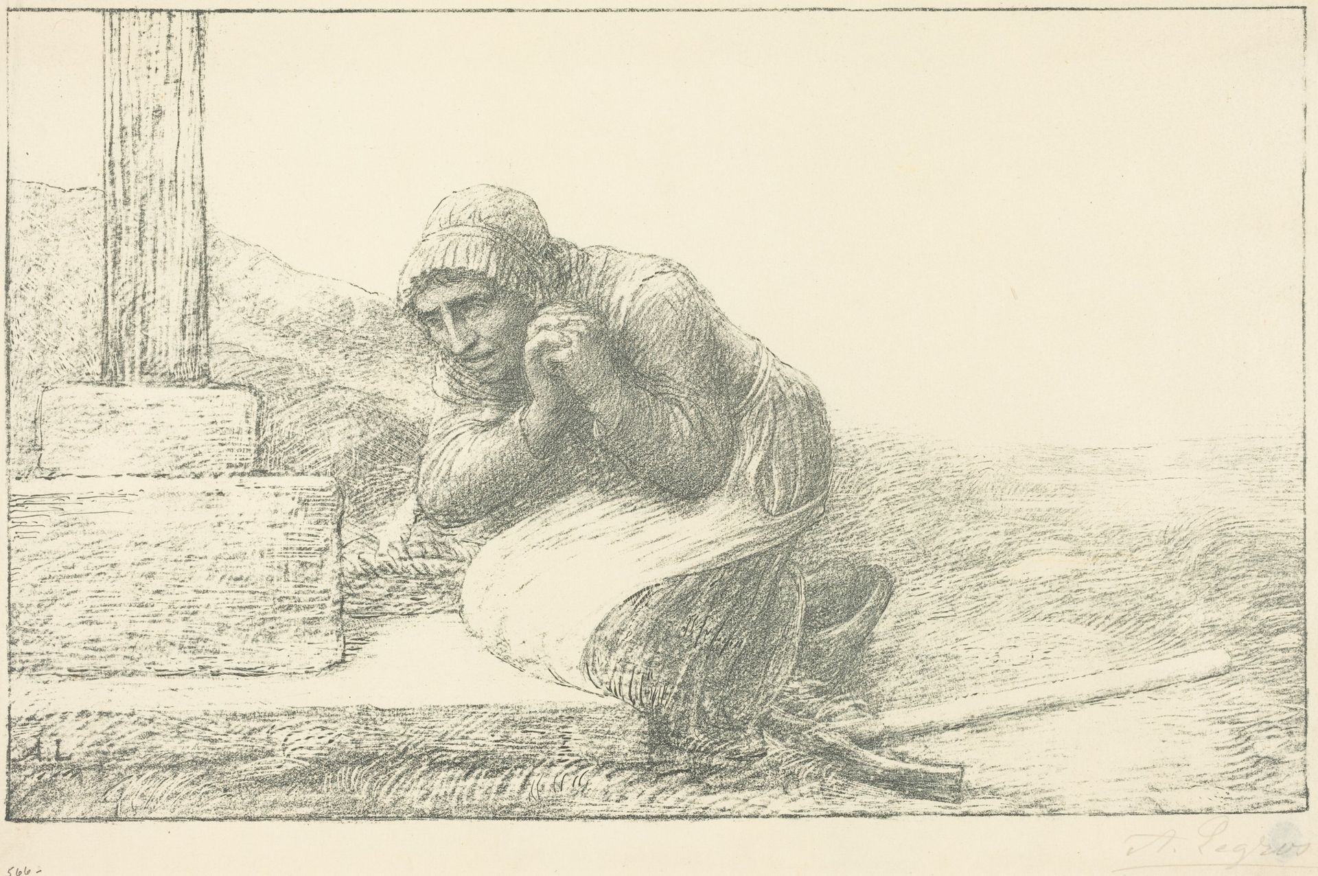 At the Foot of the Cross (Au pied de la croix) by Alphonse Legros