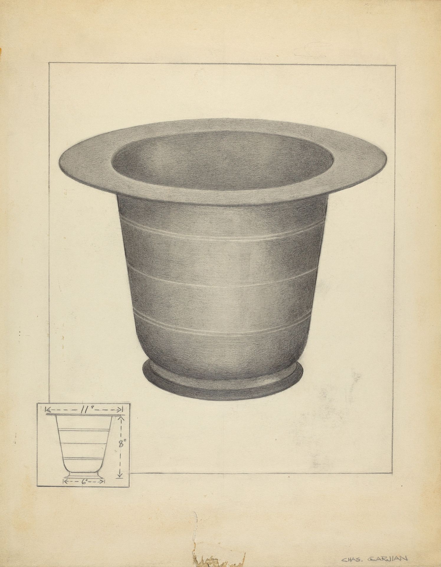 Pewter Commode Form by Charles Garjian