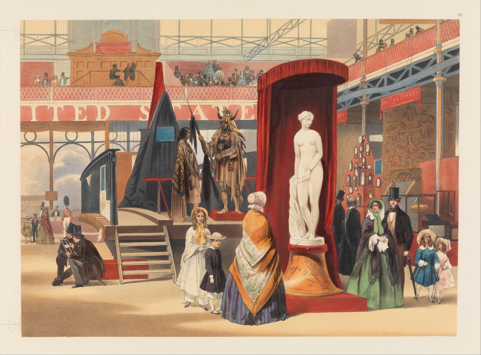 View in the East Nave (The Greek Slave, by Power [sic]; from Recollections of the Great Exhibition) by John Absolon
