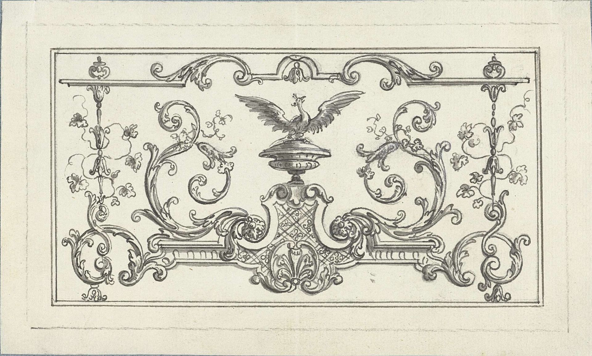 Paneelvulling met herrijzende feniks by Bernard Picart