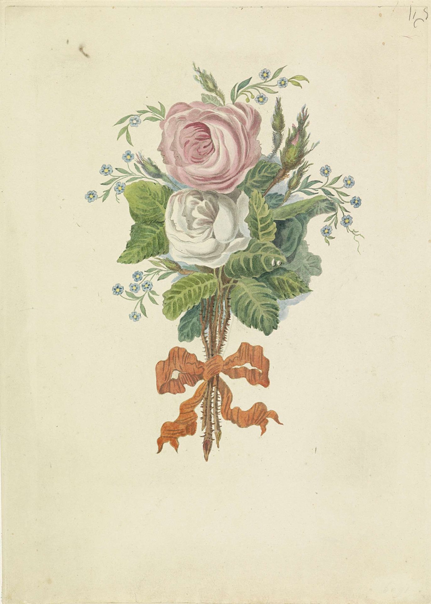 Rozen met de silhouetten van de Koninklijke familie, 1816 by Leonardus Schweickhardt