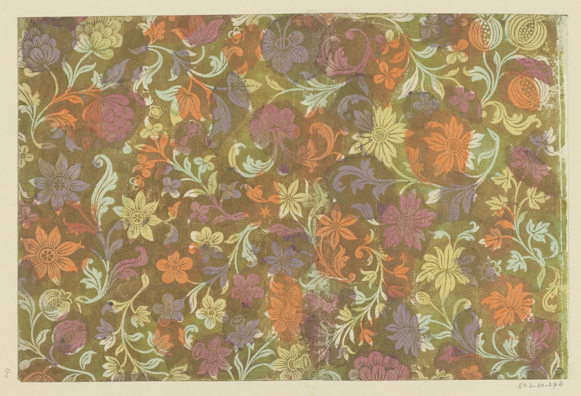Blad met bloemen en vruchten by Johann Michael Munck