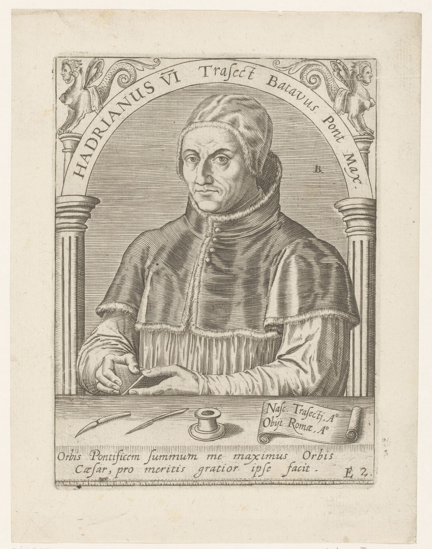 Portret van paus Adrianus VI by Robert Boissard