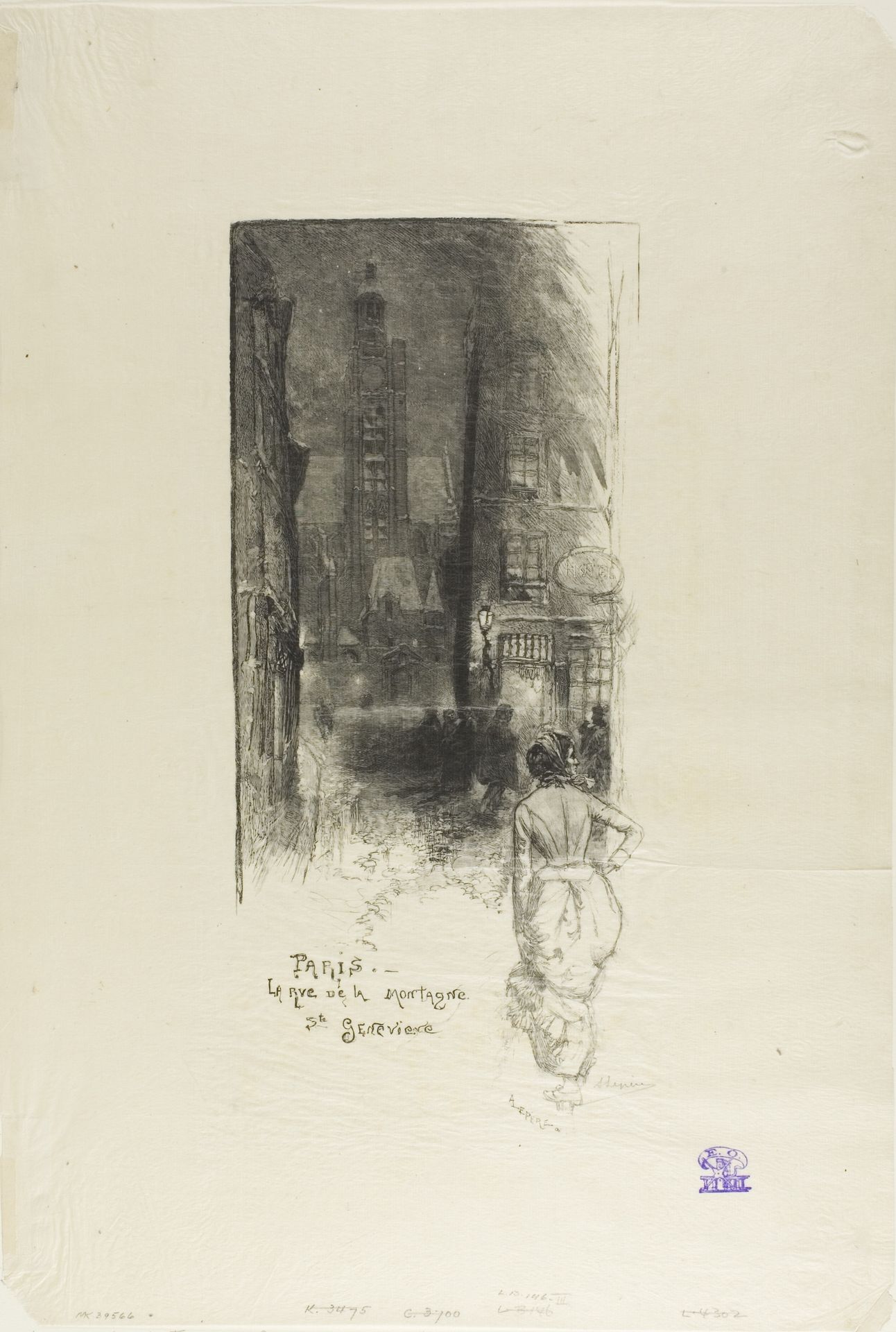 Paris: la Rue de la Montagne-Ste-Geneviève by Auguste-Louis Lepère