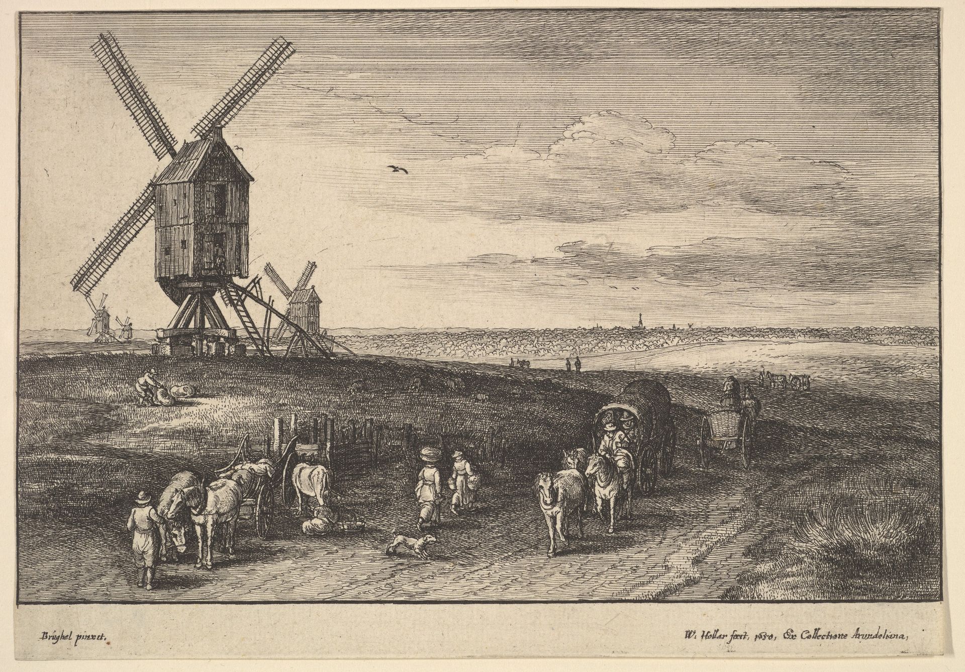 The Four Windmills by Wenceslaus Hollar