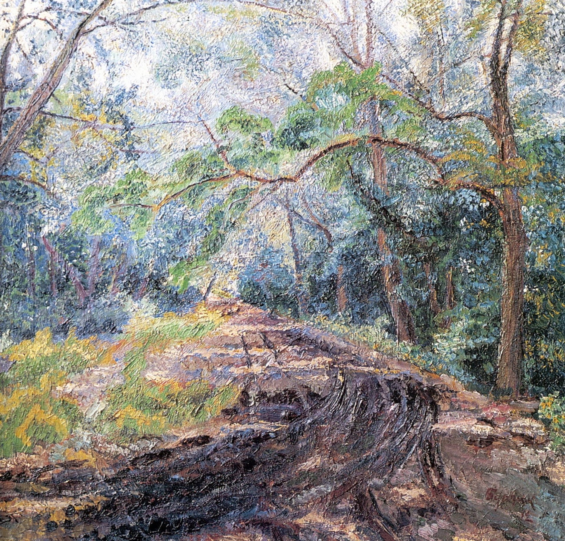 Landscape with a road by David Burliuk