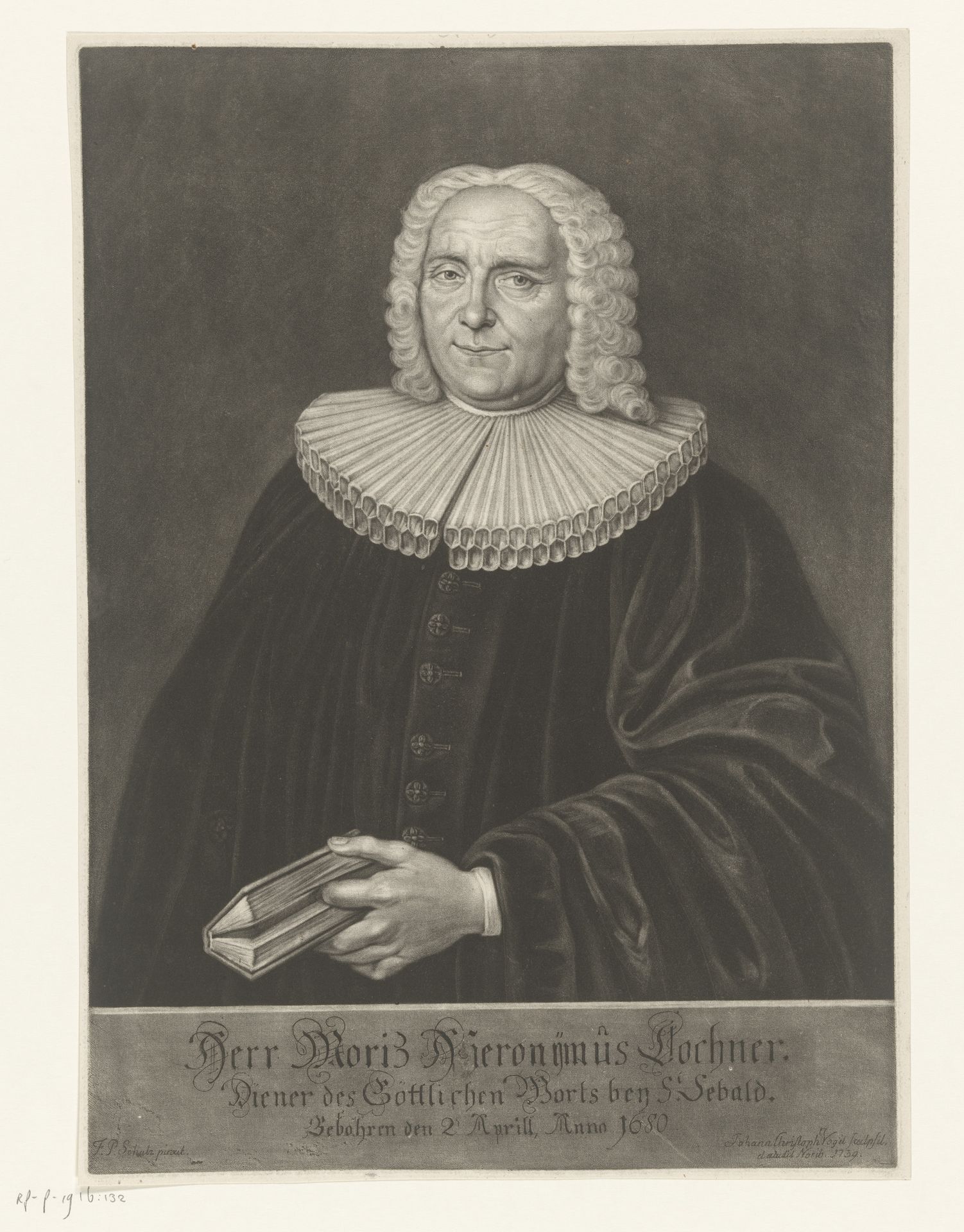 Portret van Moritz Hieronymus Lochner by Johann Christoph Vogel