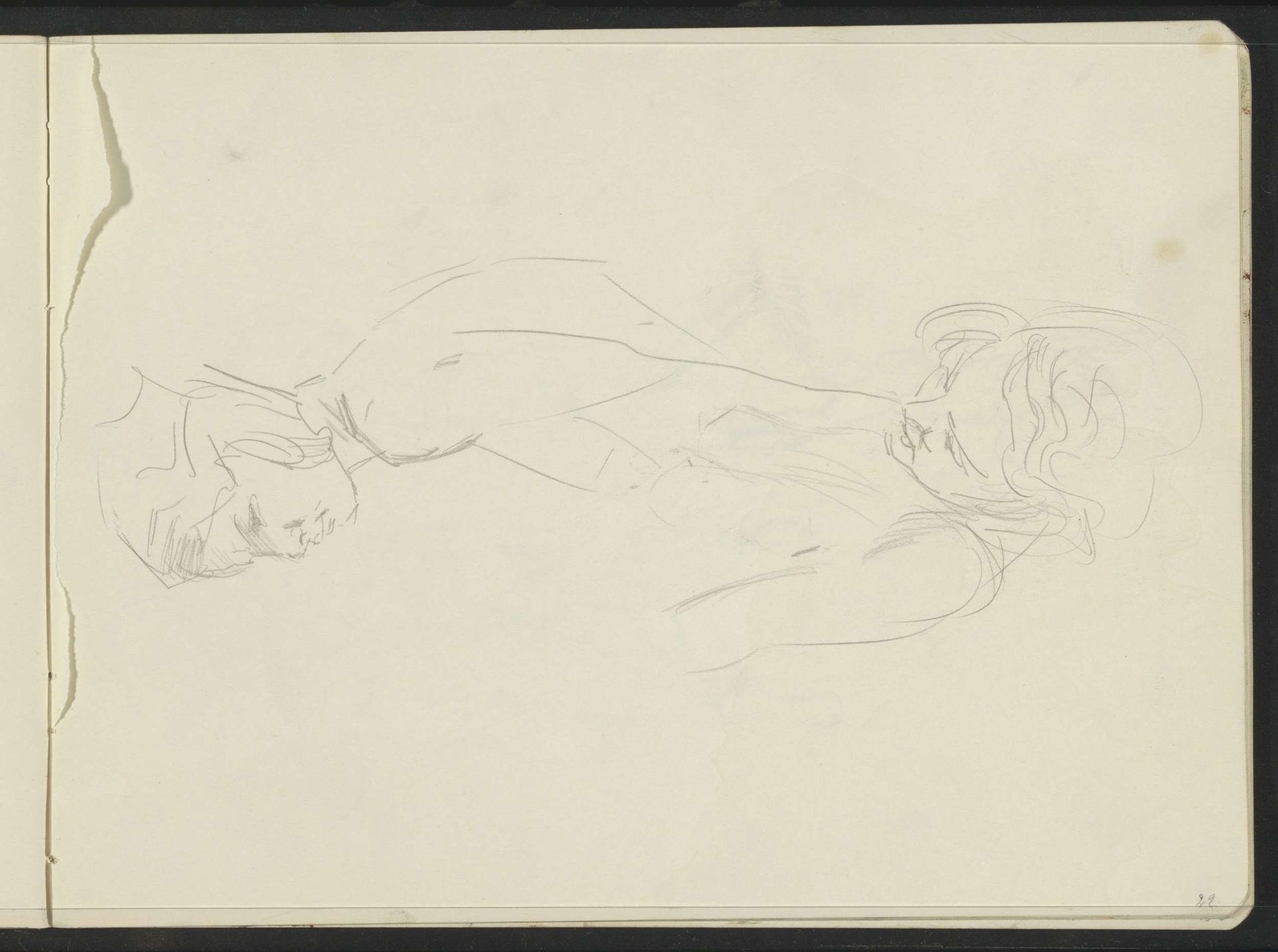 Twee studies van een vrouwelijk naakt by Isaac Israels