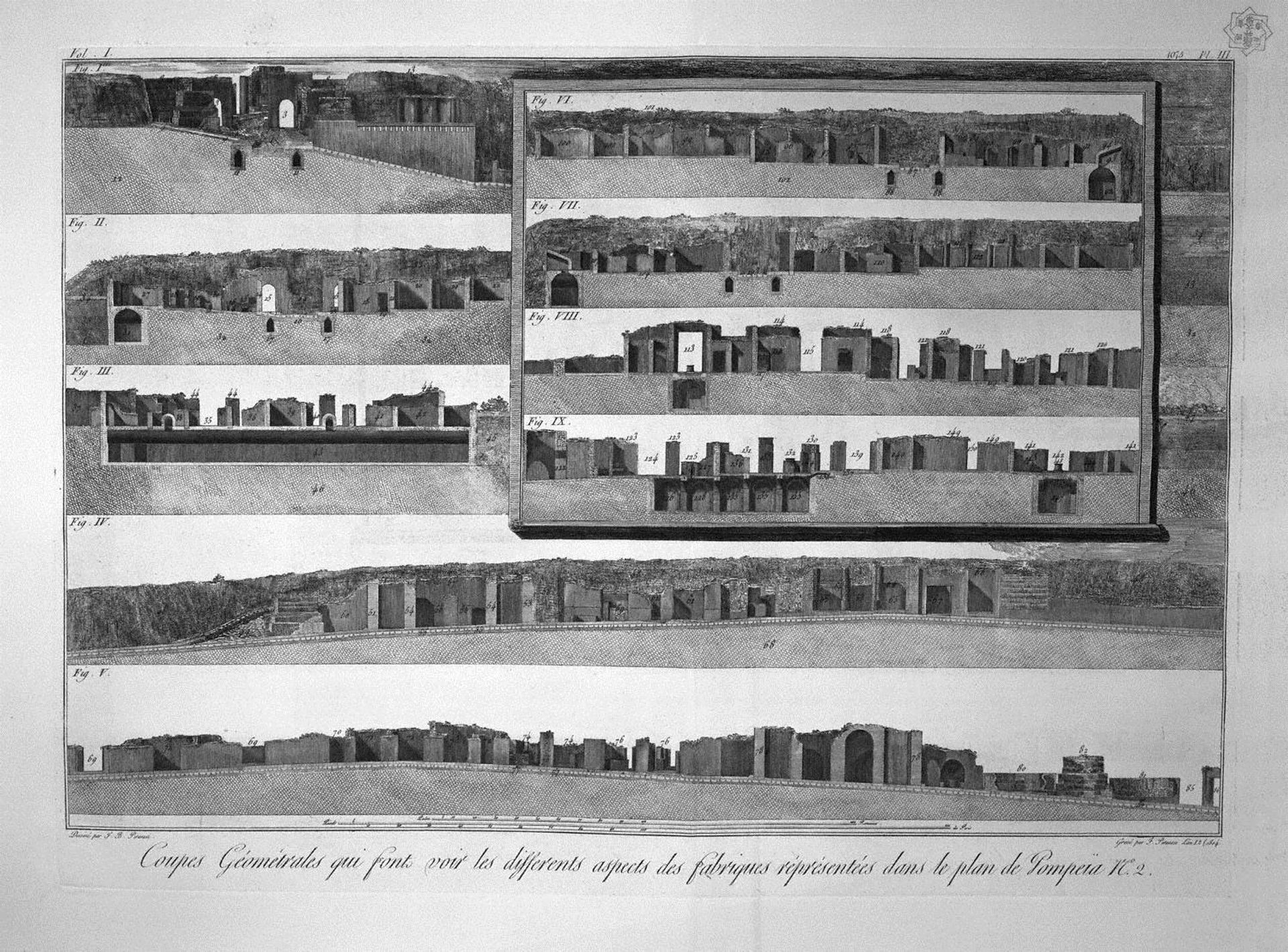 Great plant entrance of the city of Pompeii and surrounding buildings by Giovanni Battista Piranesi
