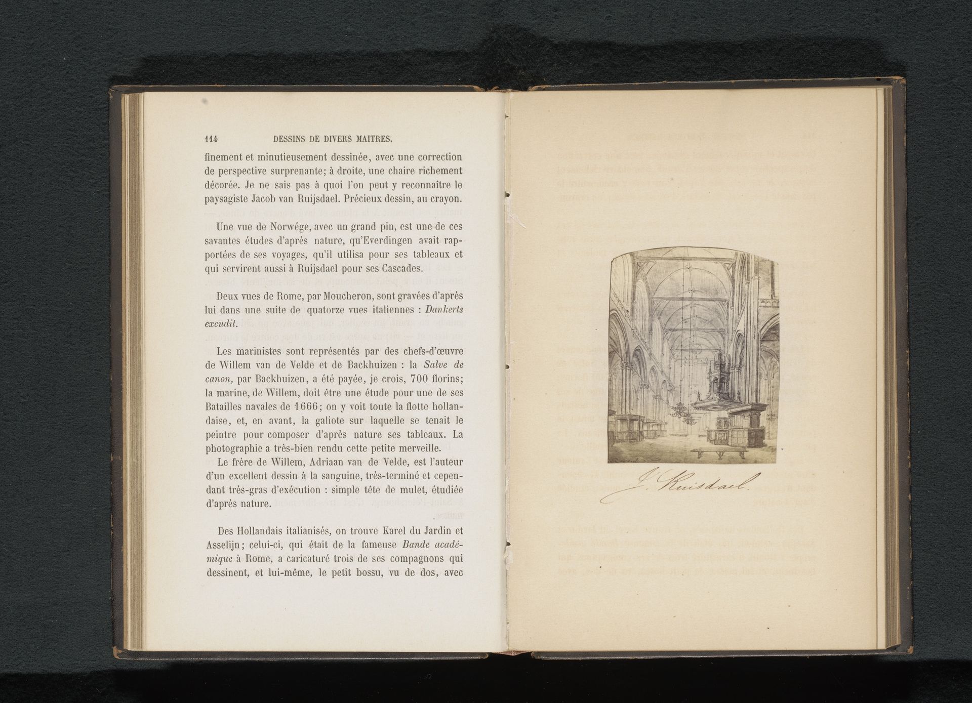 Fotoreproductie van een tekening van het interieur van een kerk door Jacob Isaaksz. van Ruisdael by Edmond Fierlants