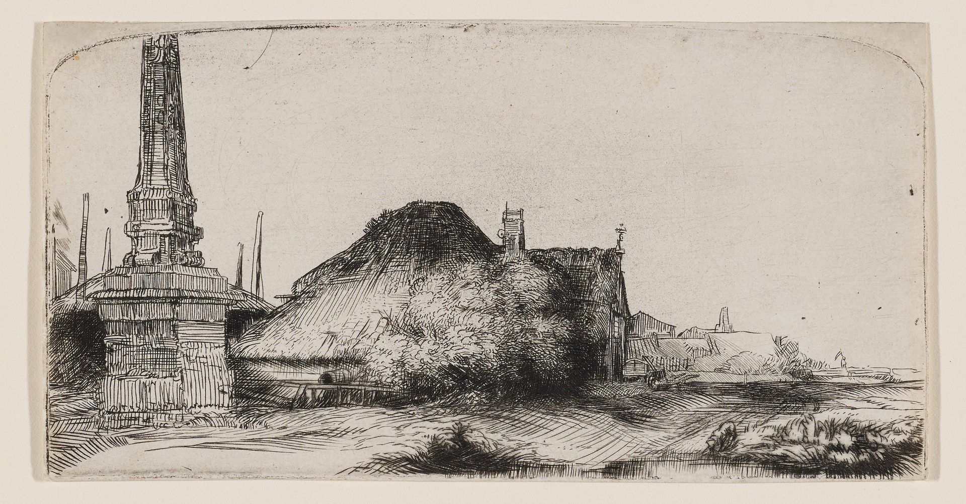 Landscape with an Obelisk by Rembrandt van Rijn