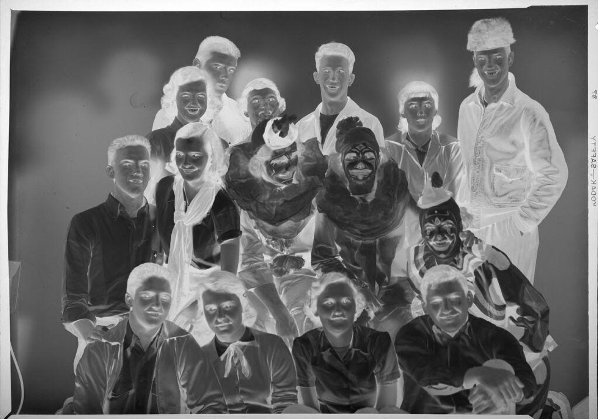 Untitled (group portrait, some people dressed as clowns) by C. Bennette Moore