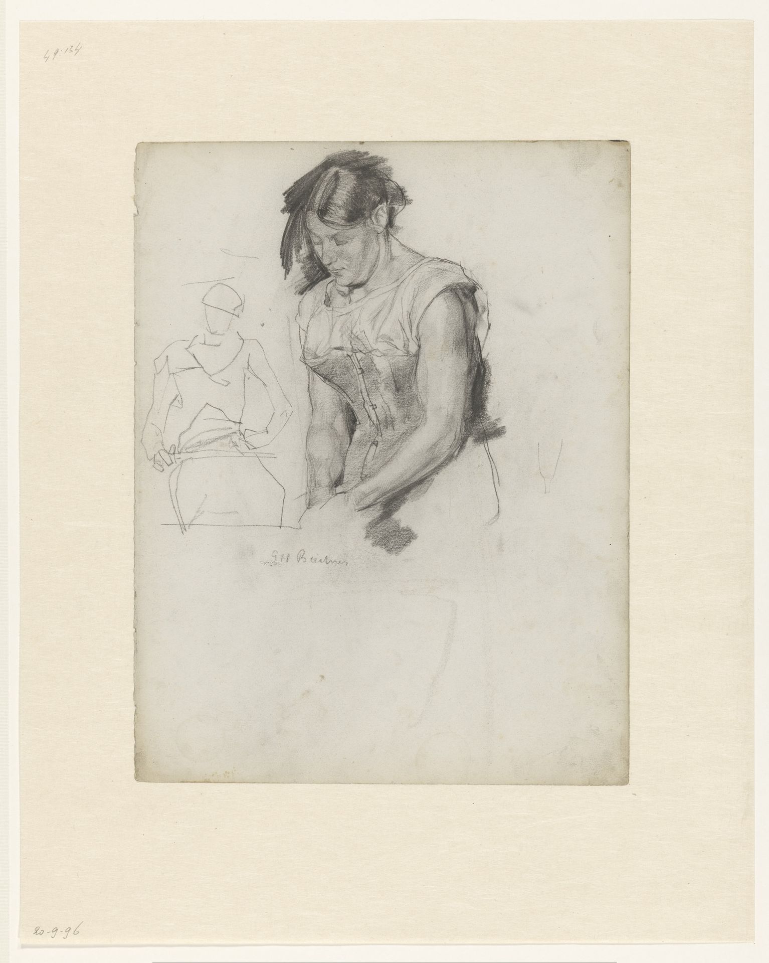 Vrouw, zich aankledend by George Hendrik Breitner