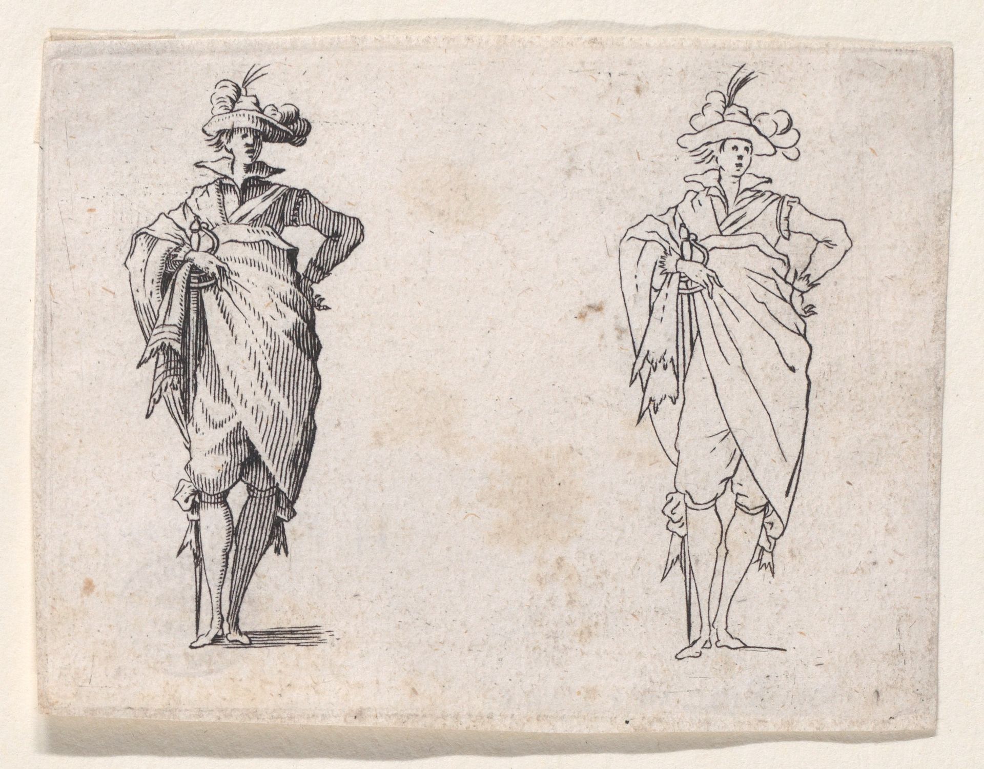 Reverse Copy of Le Gentilhomme de Face, La Main Droite sur la Hanche (Gentleman Facing Forward, His Right Hand on his Hip), from "Les Caprices" Series A, The Florence Set by Anonymous
