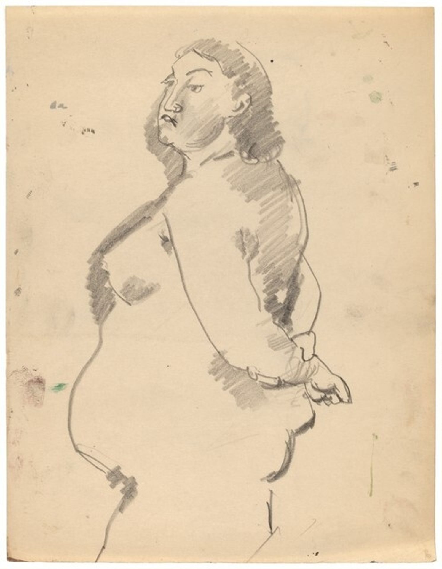 Standing Female Nude Facing Left, Hands Clasped Behind Back by Mark Rothko