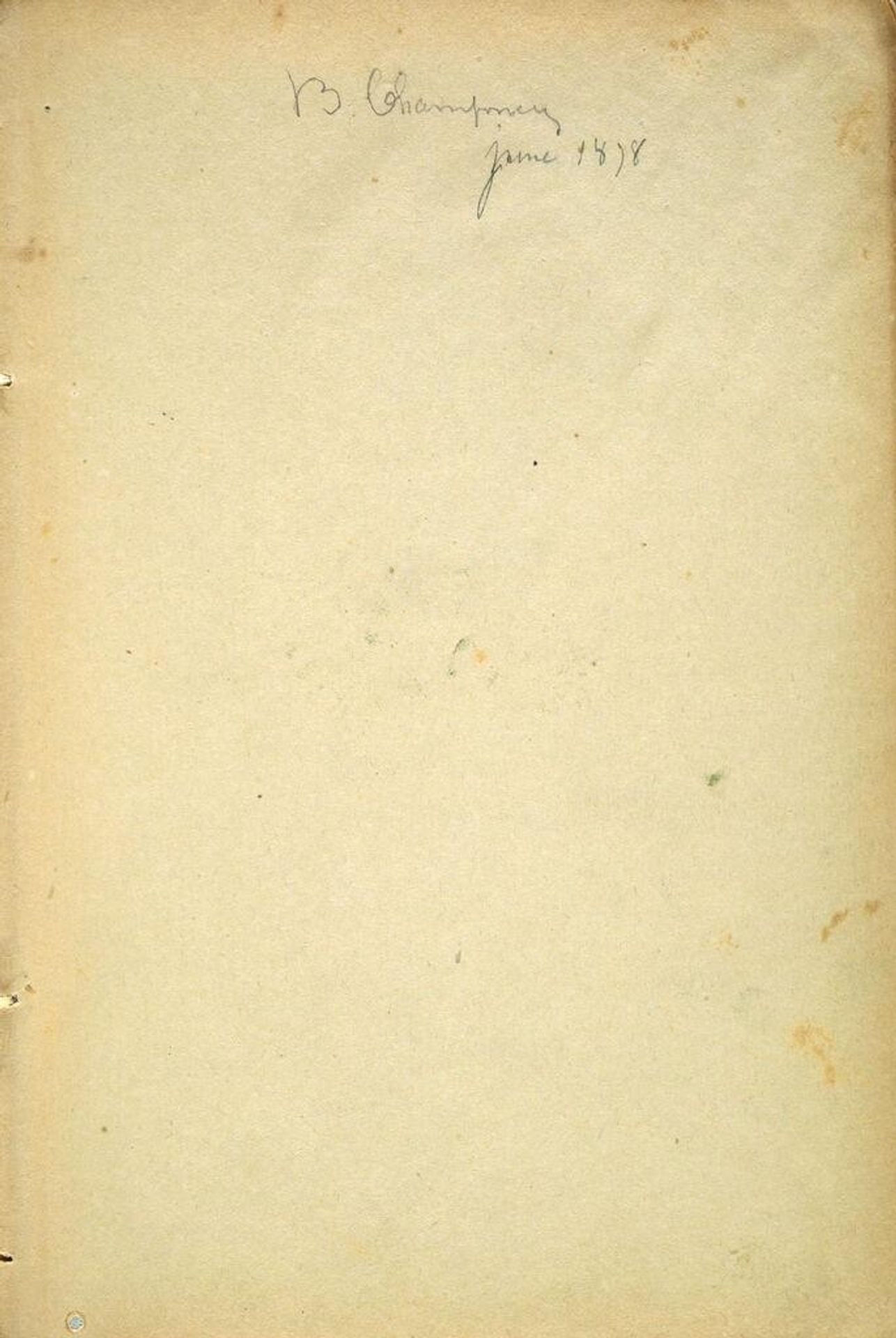Inscription by Benjamin Champney