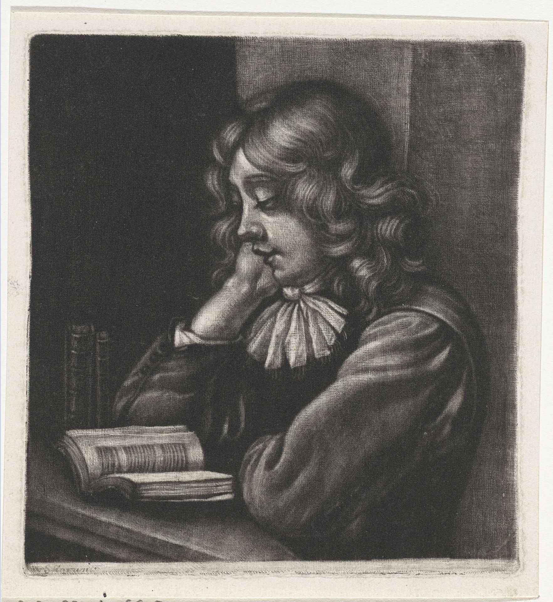 Lezende jongen by Anonymous