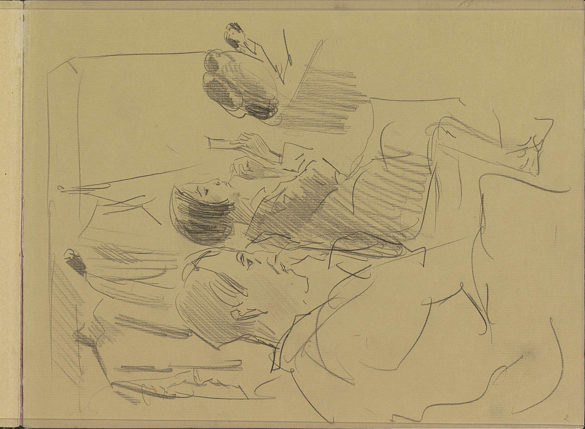 Interieur met een zittende man en vrouw by Isaac Israels