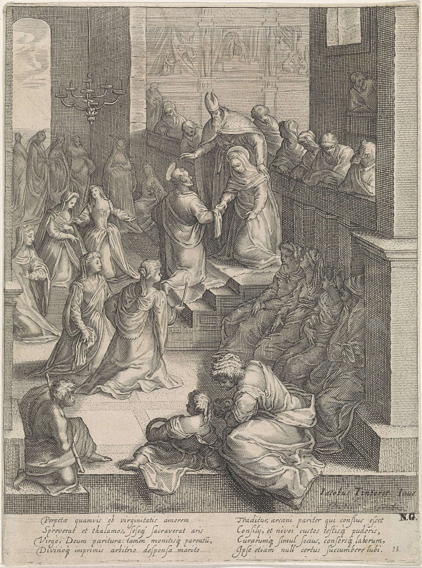 Huwelijk van Maria en Jozef by Jacob Matham