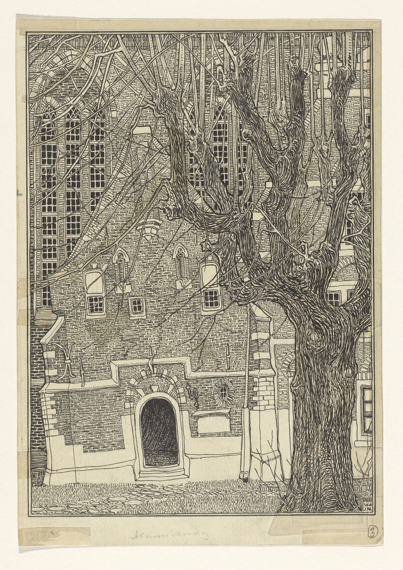 Ingang van de Grote of Sint-Nicolaaskerk te Monnickendam by Wijnand Otto Jan Nieuwenkamp