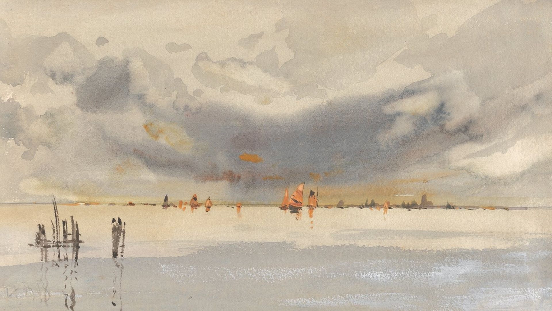 Evening on the Lagoon, Venice by Hercules Brabazon Brabazon