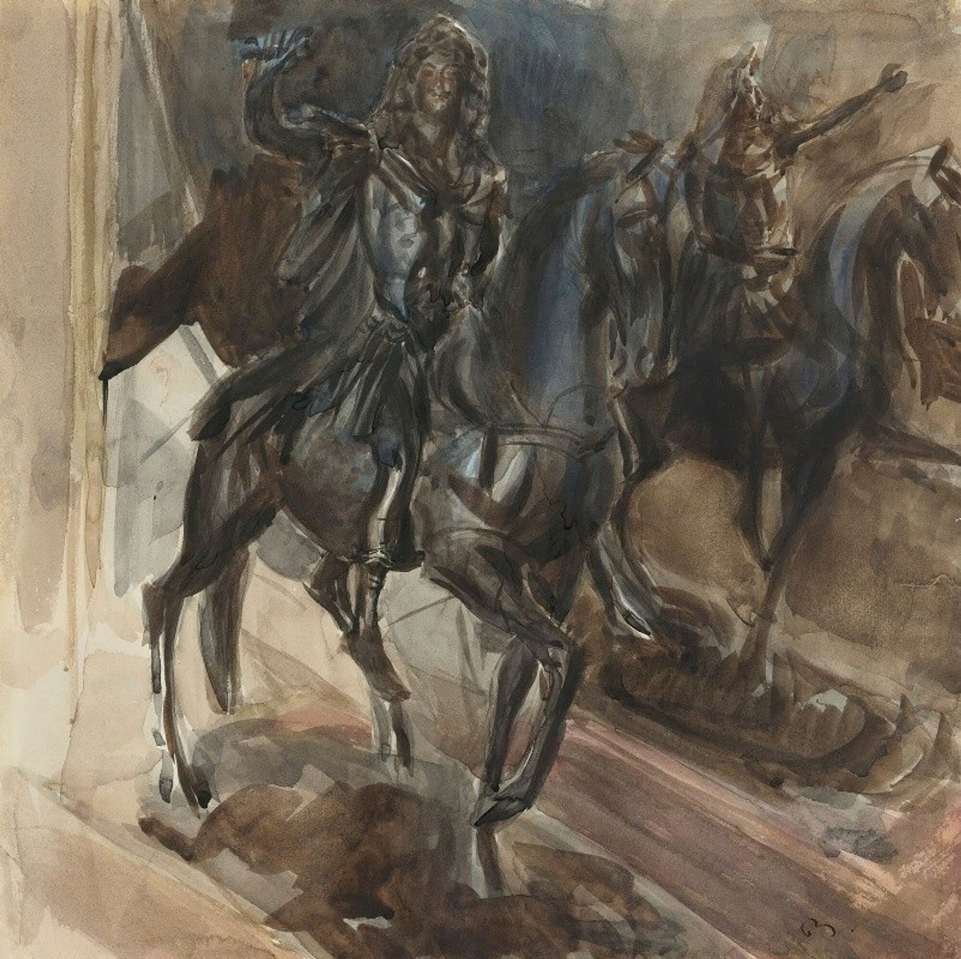 A Bronze Statue Of Louis XIV by Giovanni Boldini