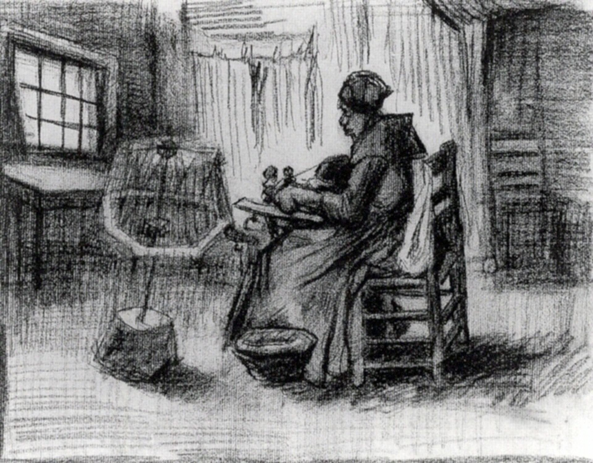 Peasant Woman Reeling Yarn by Vincent van Gogh