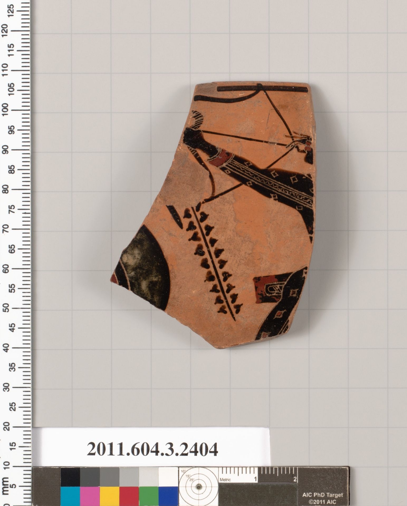 Terracotta rim fragment of a kylix: eye-cup (drinking cup) by Psiax