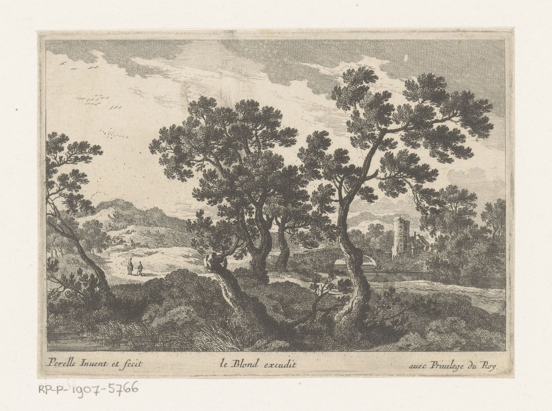 Landschap met toren by Nicolas Perelle