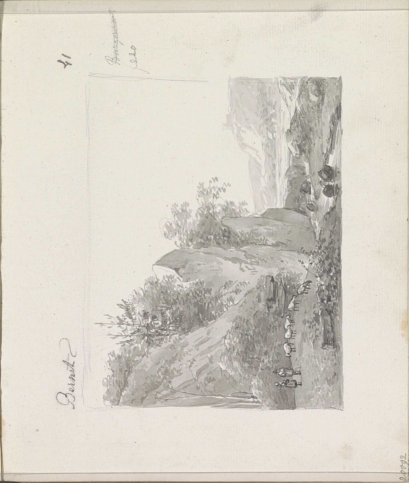 Herders met schaapskudde in een rotslandschap by Andreas Schelfhout