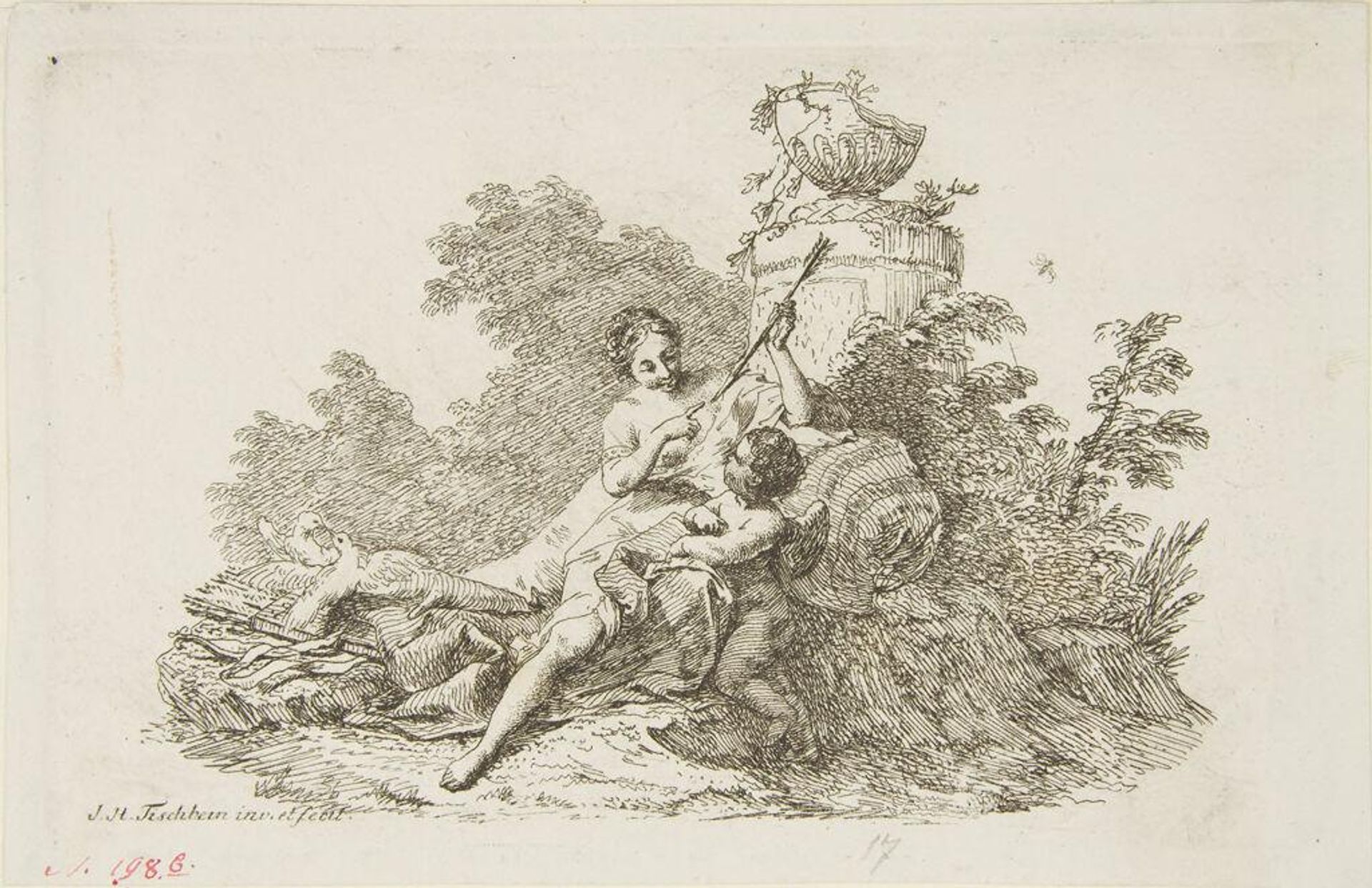 Cupid Stung by a Bee, Complaining to Venus by Johann Heinrich Tischbein the Elder