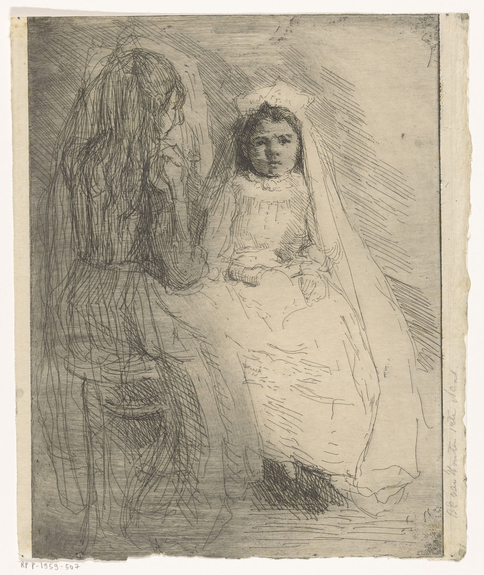 Twee meisjes in bruidskleding by Barbara Elisabeth van Houten