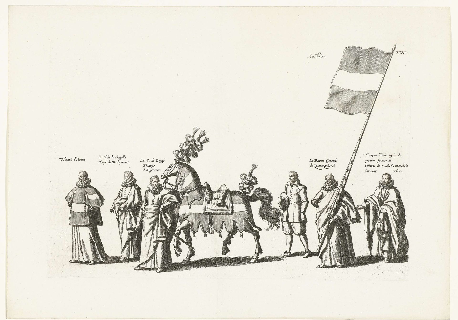 Begrafenisstoet van aartshertog Albrecht (plaat XLVI), 1622 by Cornelis Galle I