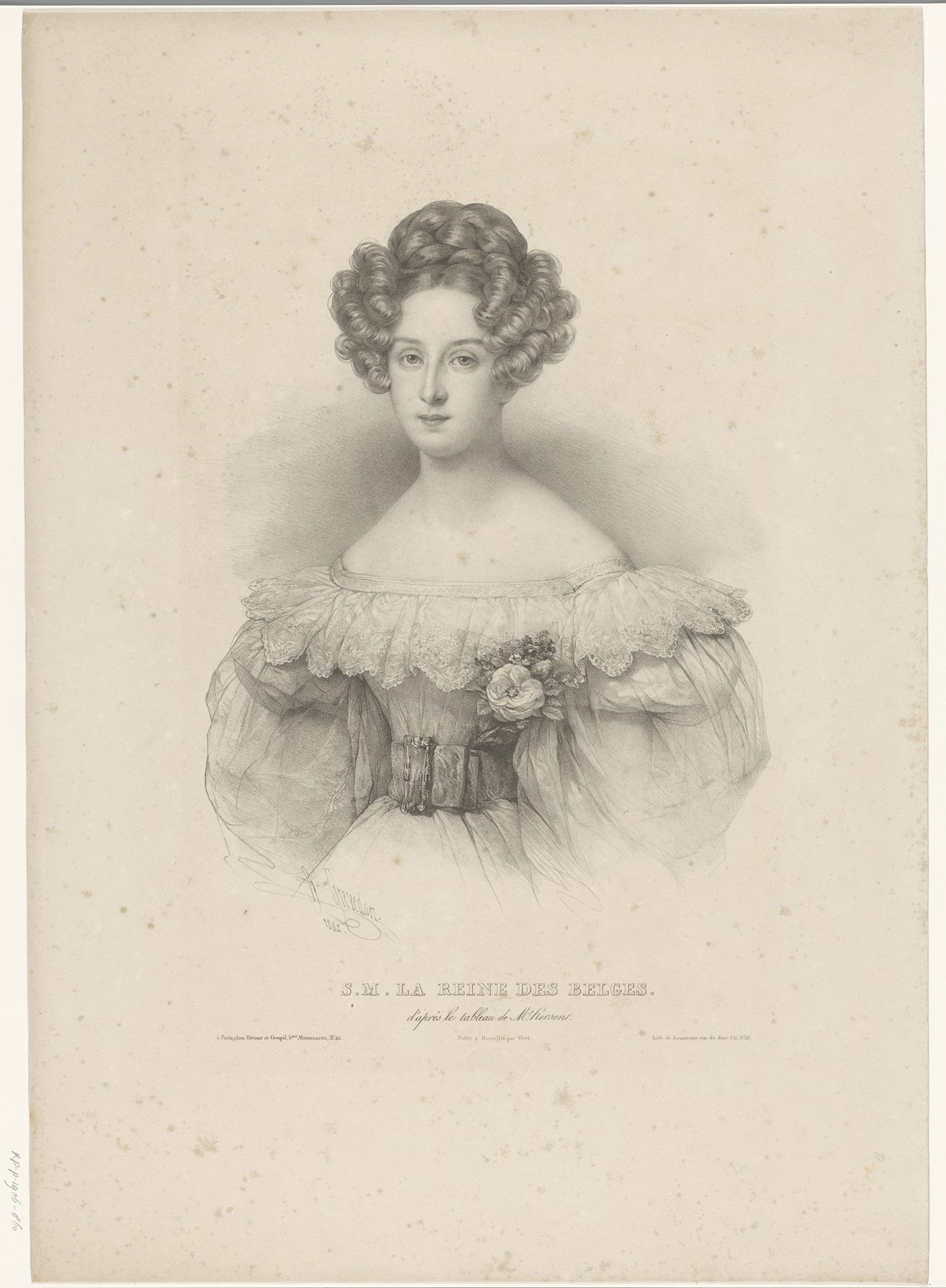 Portret van Louise Marie van Orléans by Henri Grevedon