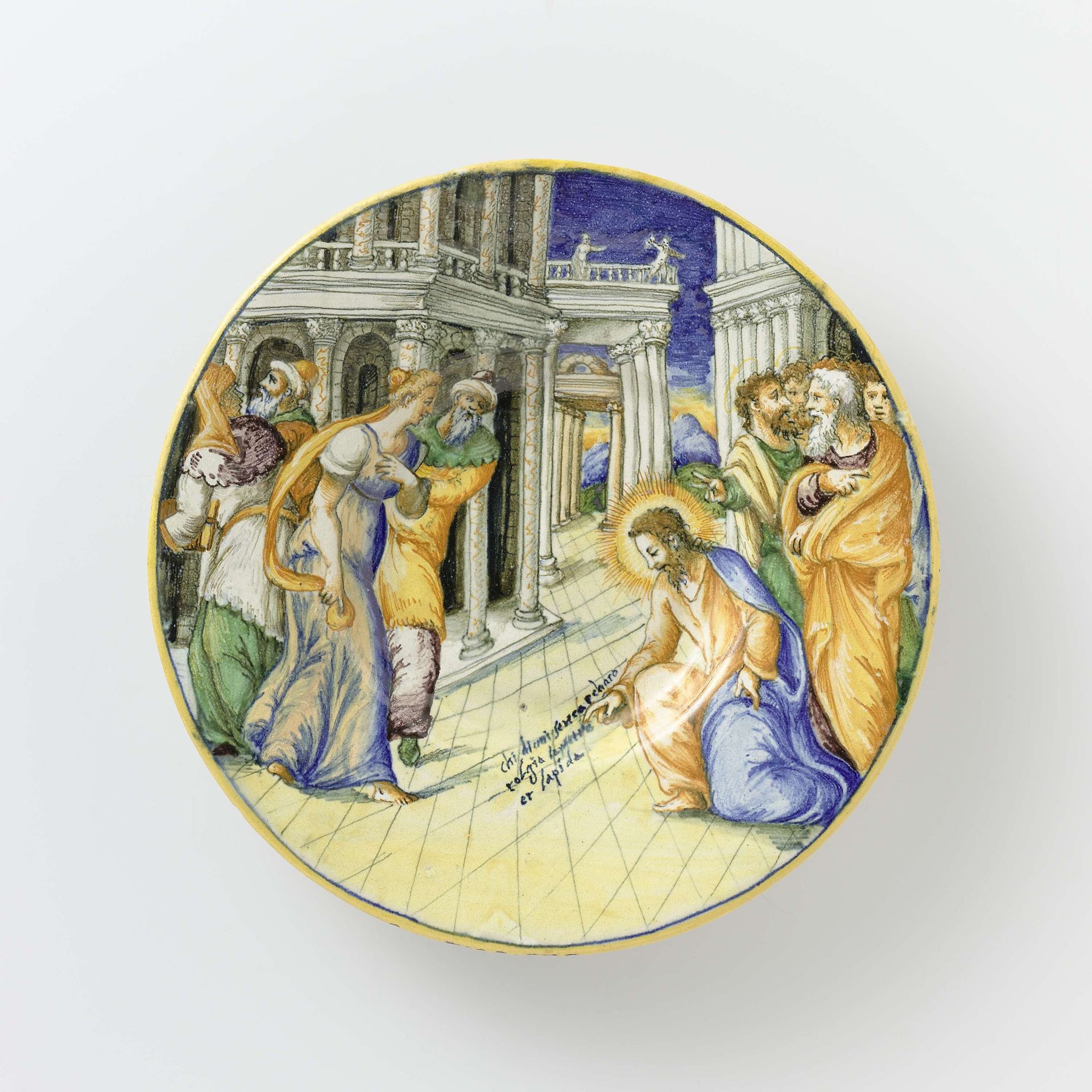 Dish with Christ and the Woman Taken in Adultery by Anonymous