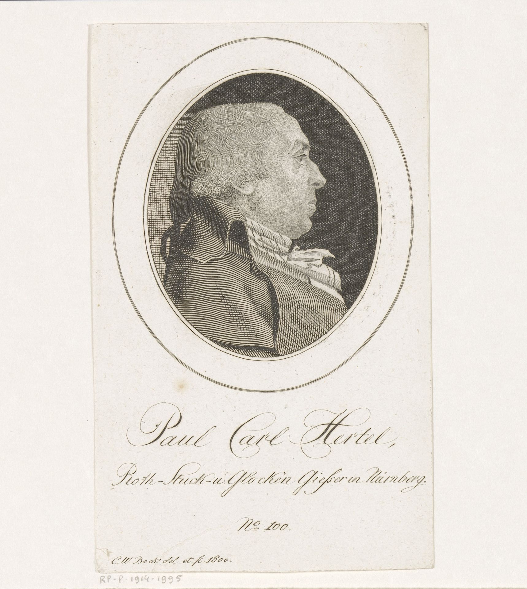 Portret van Paul Carl Hertel by Christoph-Wilhelm Bock