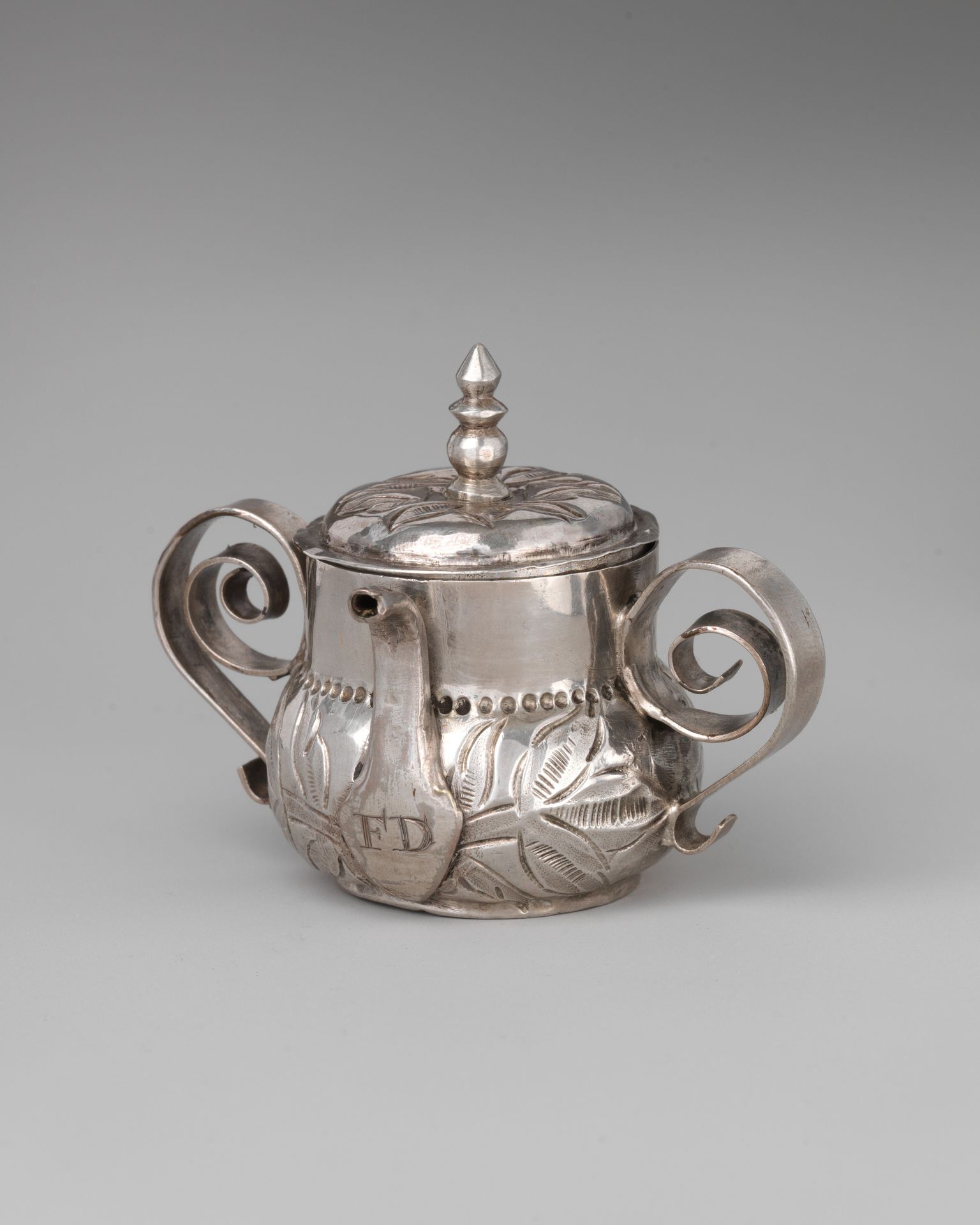 Miniature posset cup with cover by George Manjoy