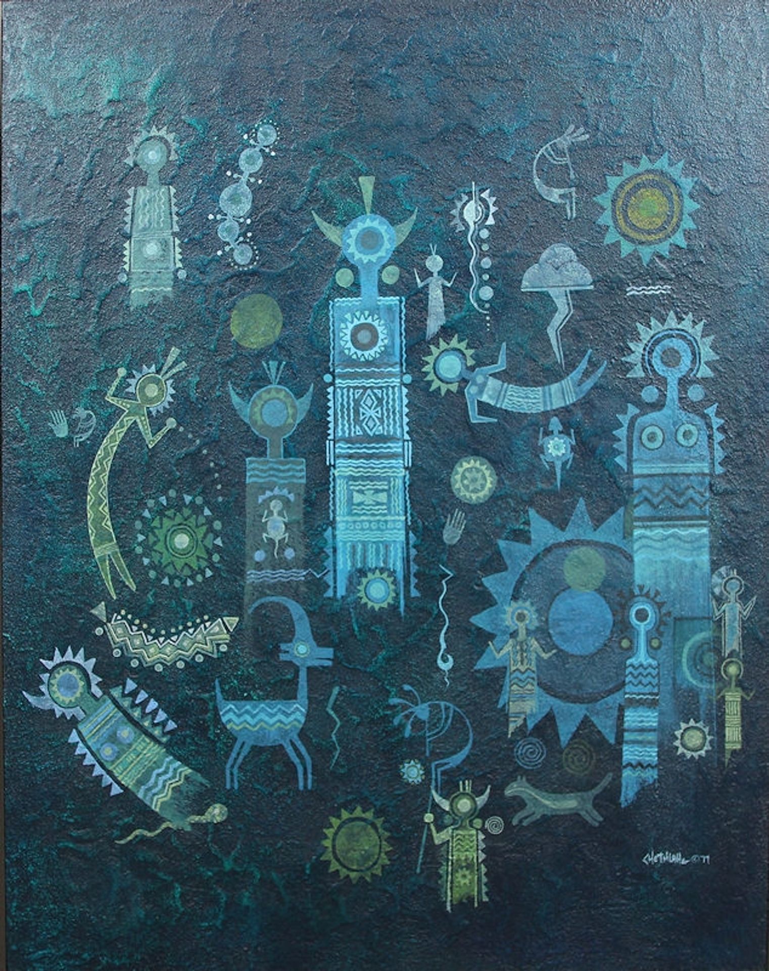 Untitled Cave Wall Paintings by David Chethlahe Paladin