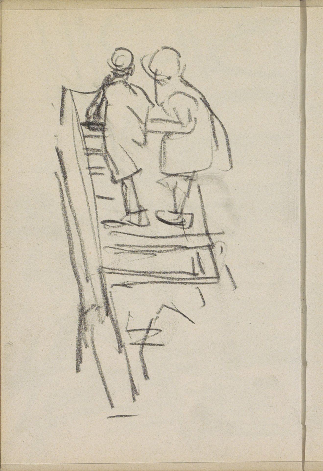 Twee figuren op een trap by George Hendrik Breitner