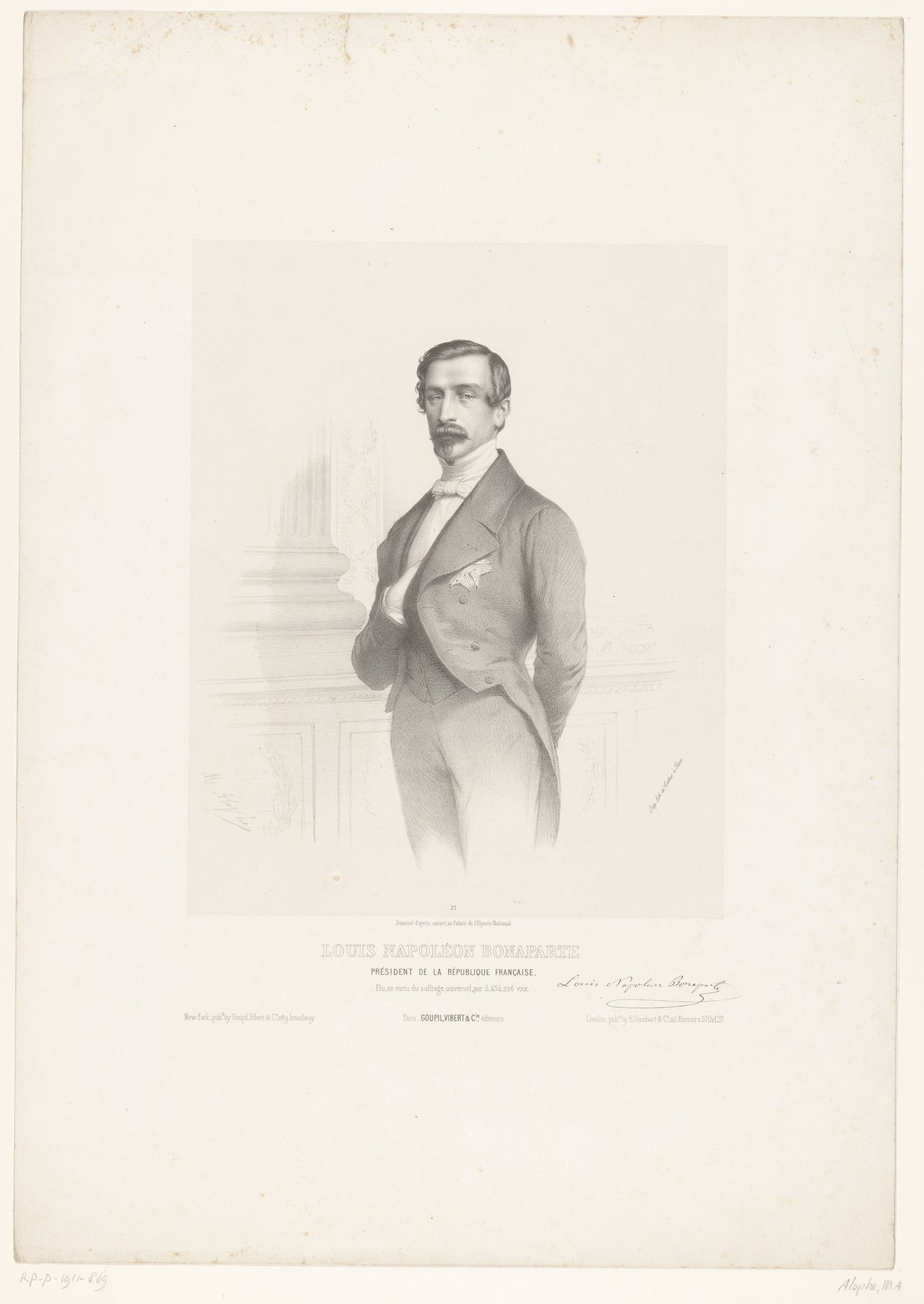 Portret van president Napoleon Bonaparte III by Marie-Alexandre Alophe